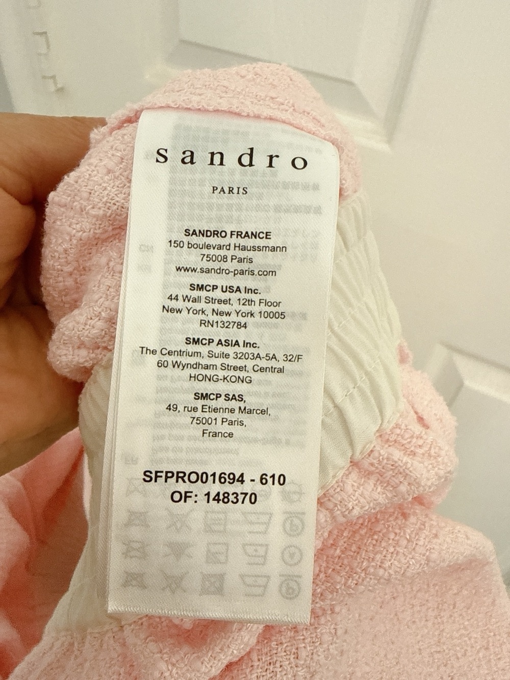 Sandro Pale Pink Textured Knit Top - Picture 5 of 7